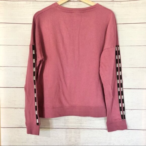 PINK Victoria's Secret Raspberry Pink Logo Crew Neck Sweatshirt S - Picture 2 of 5